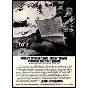 1982 Wall Street Journal Newspaper Vintage Print Ad Mountain Climber Wall Art